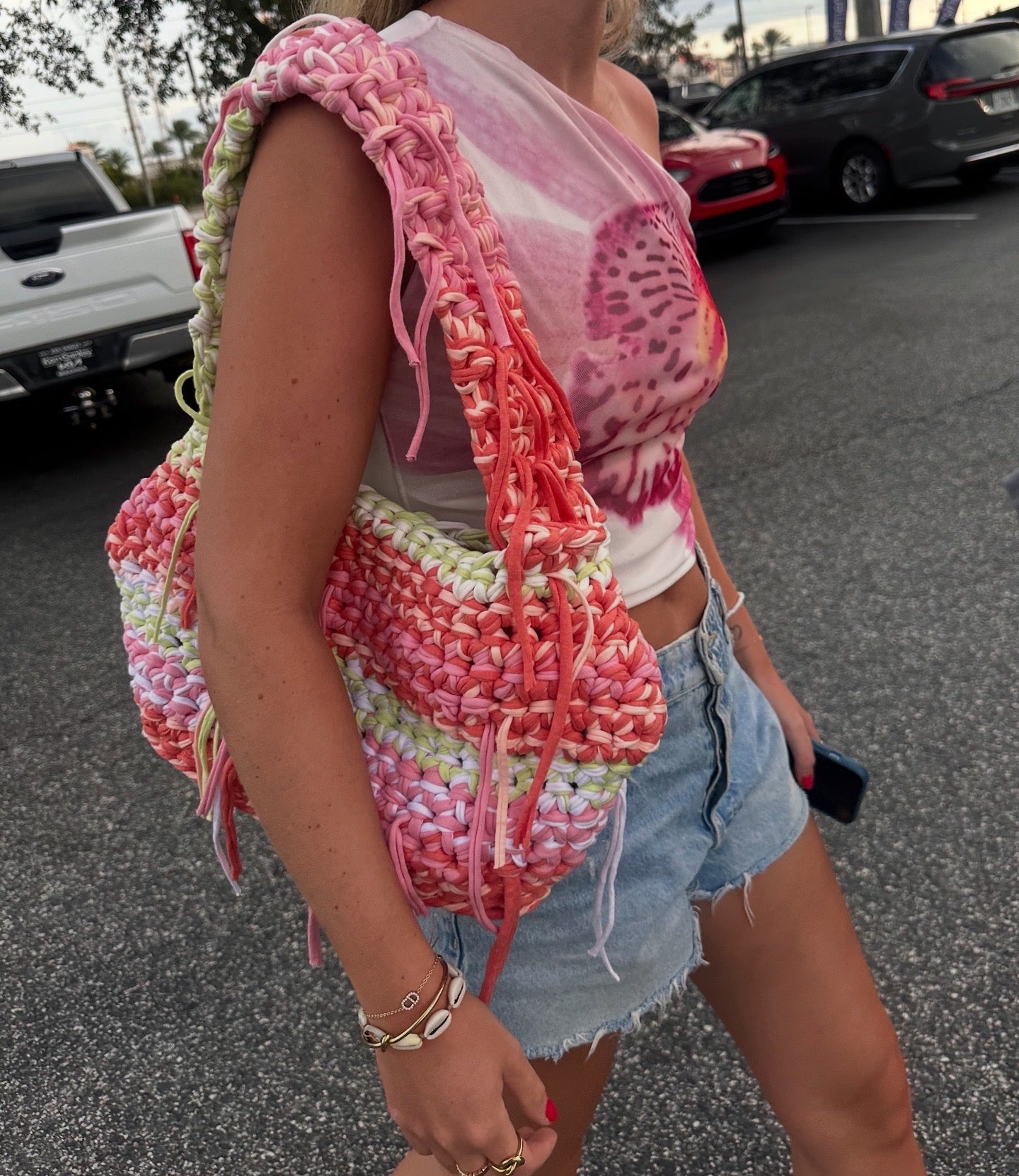SHOULDER BAG - CORAL & PEONY