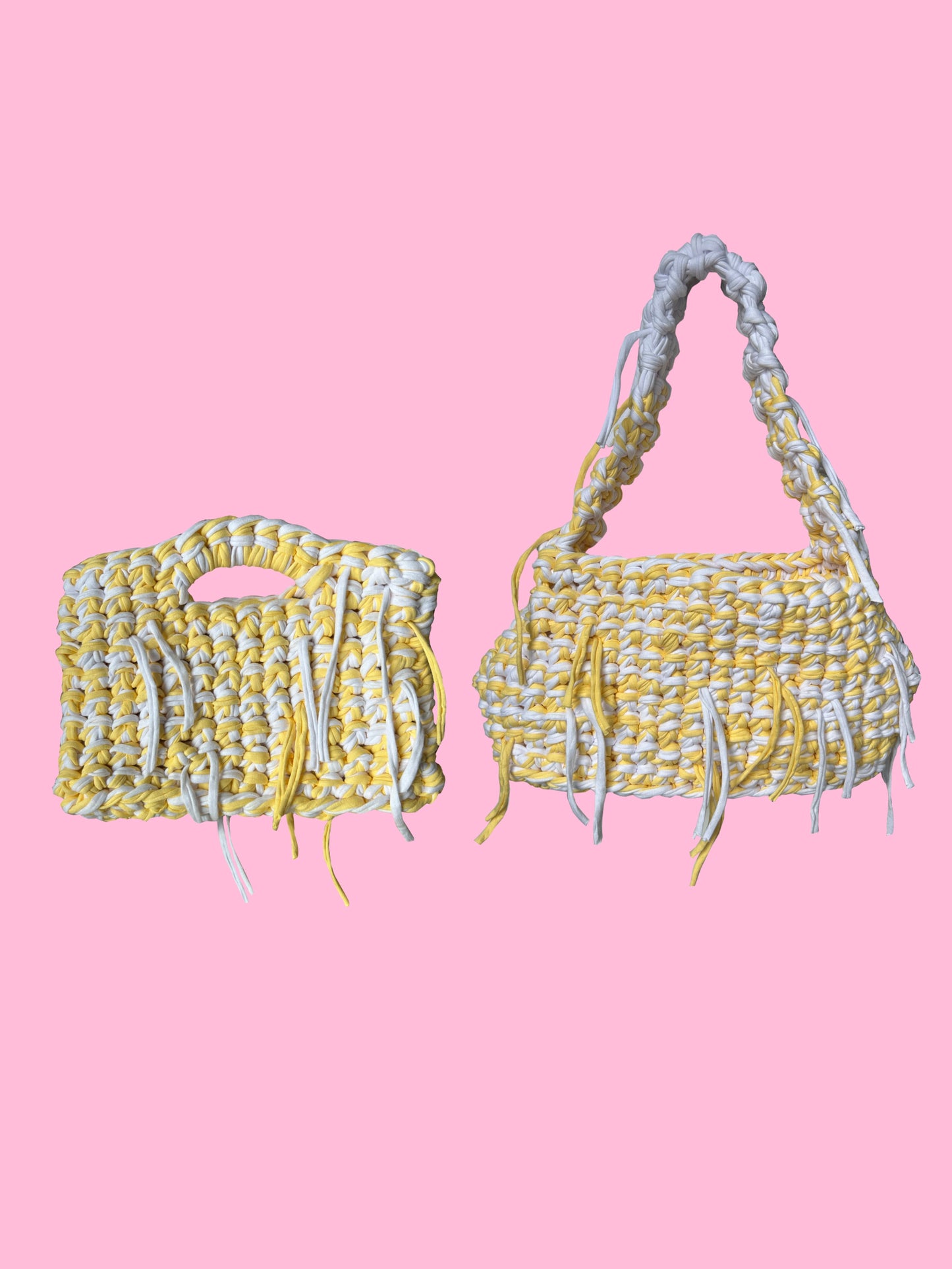 SHOULDER BAG - LEMON & WHITE