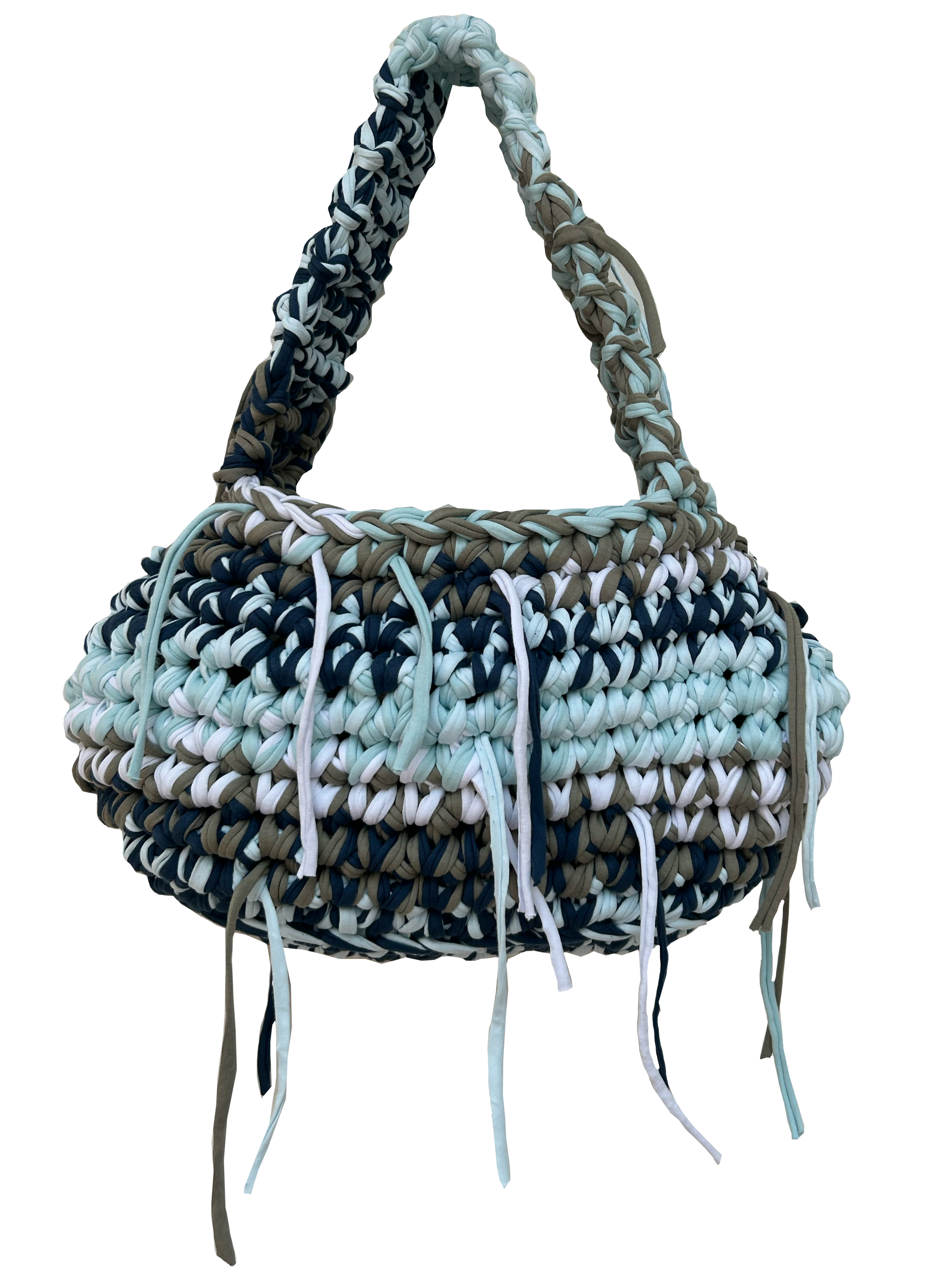 SHOULDER BAG - SKY BLUE & KHAKI