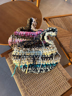 SHOULDER BAG - SKY BLUE, KHAKI & BUTTER