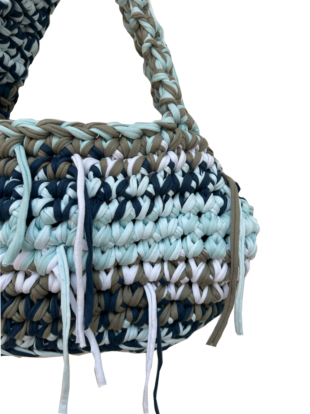 SHOULDER BAG - SKY BLUE & KHAKI