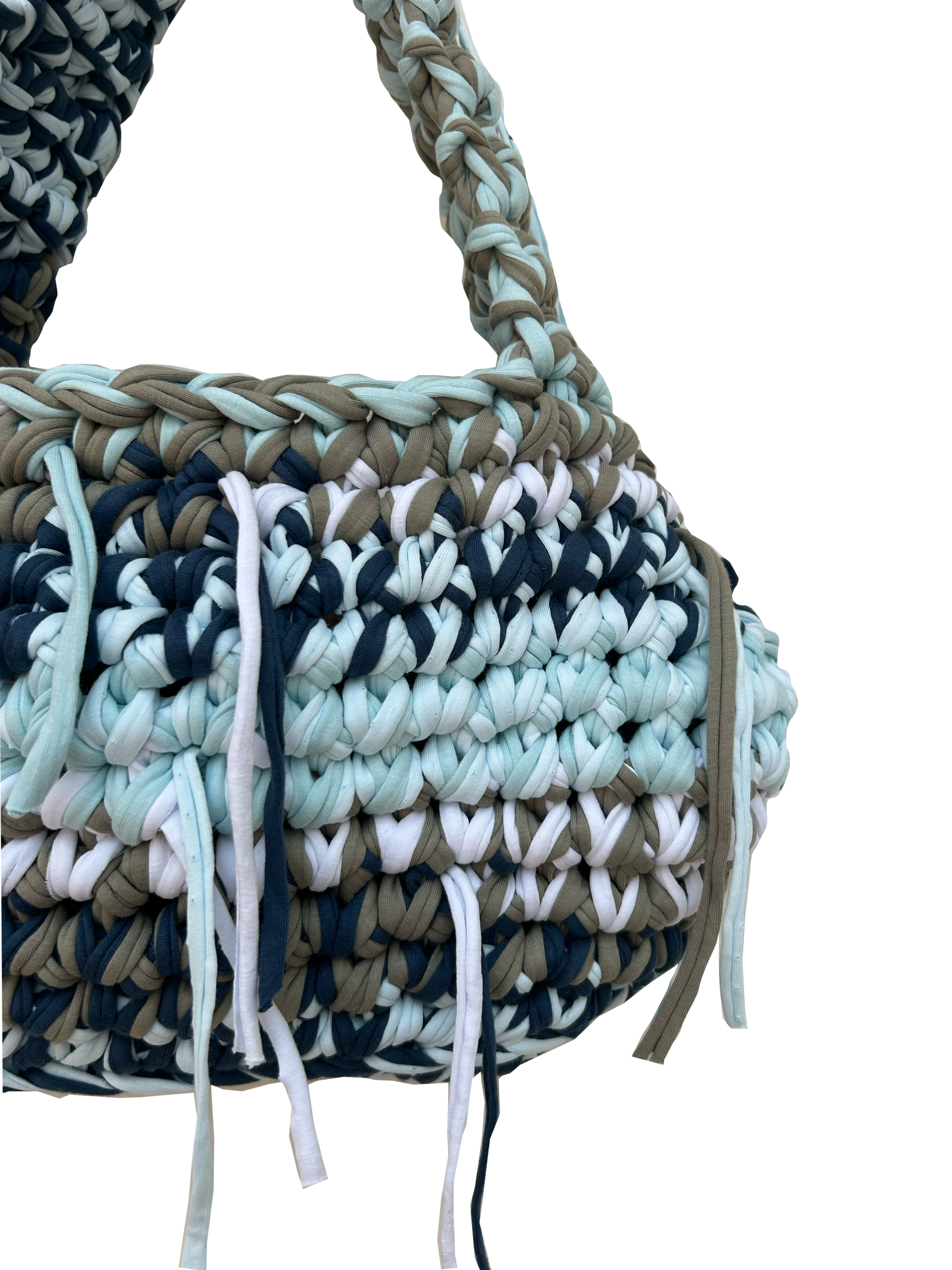 SHOULDER BAG - SKY BLUE & KHAKI