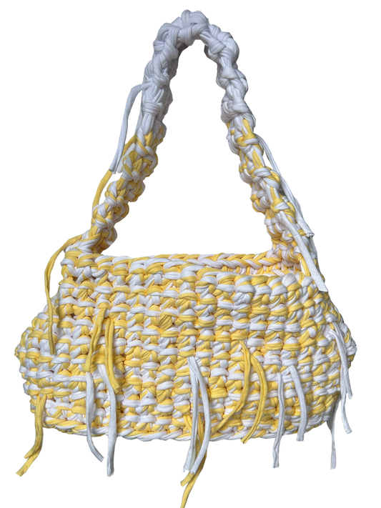 SHOULDER BAG - LEMON & WHITE