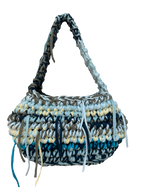 SHOULDER BAG - SKY BLUE, KHAKI & BUTTER